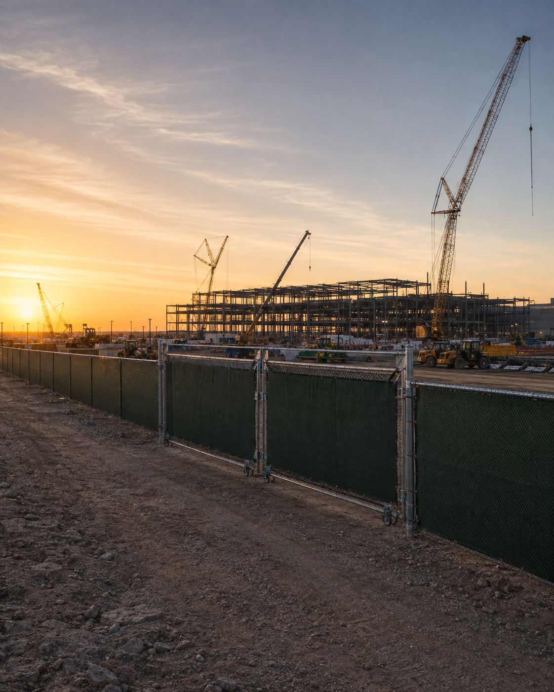 Perimeter security fencing.