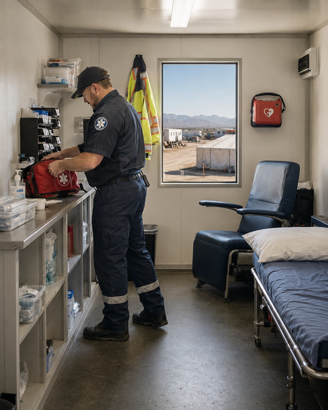 On-site emergency medical.